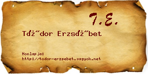 Tódor Erzsébet névjegykártya